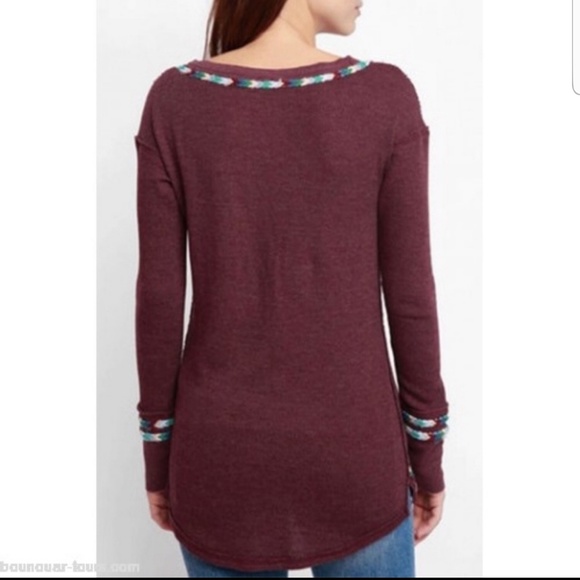 Free People Rainbow Thermal in Wine - Picture 3 of 5